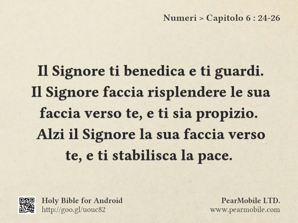Numeri, Capitolo 6:24-26